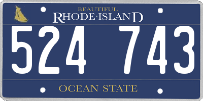RI license plate 524743
