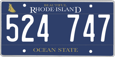 RI license plate 524747