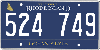 RI license plate 524749