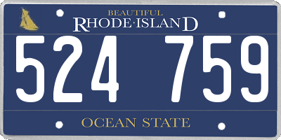 RI license plate 524759