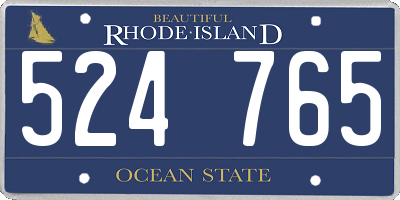 RI license plate 524765