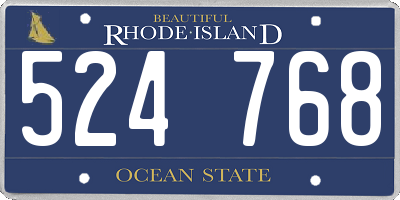 RI license plate 524768