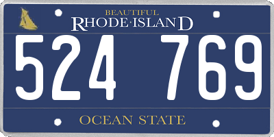 RI license plate 524769