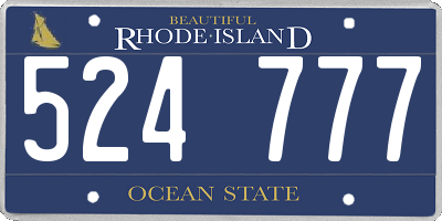 RI license plate 524777