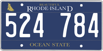 RI license plate 524784