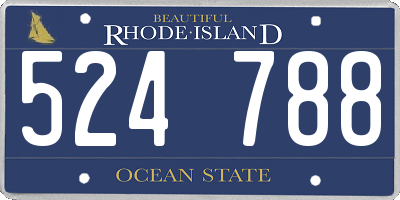 RI license plate 524788
