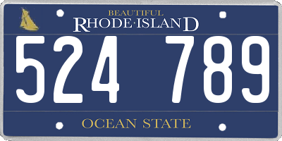 RI license plate 524789