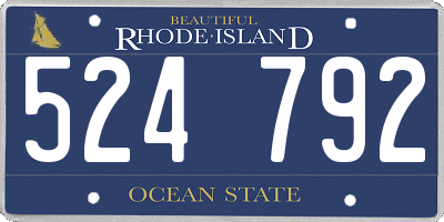 RI license plate 524792