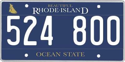 RI license plate 524800