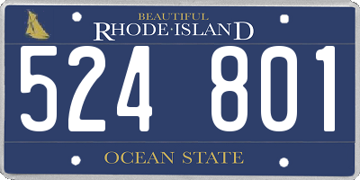 RI license plate 524801