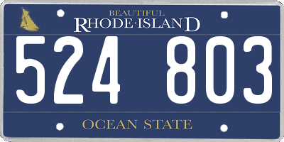 RI license plate 524803