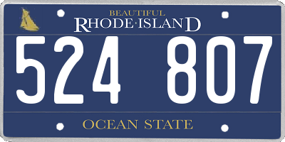 RI license plate 524807