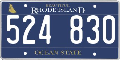 RI license plate 524830
