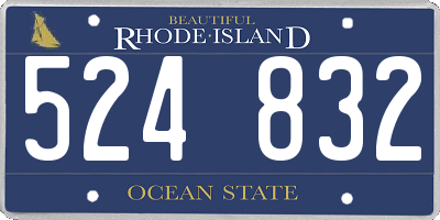 RI license plate 524832