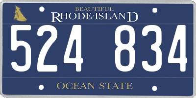RI license plate 524834