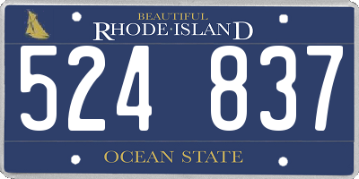 RI license plate 524837