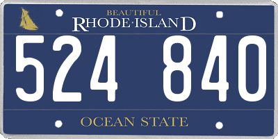 RI license plate 524840