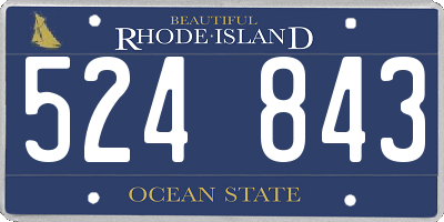 RI license plate 524843