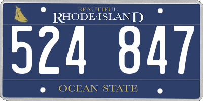 RI license plate 524847