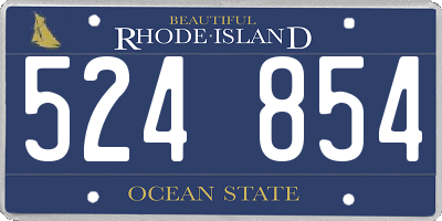 RI license plate 524854