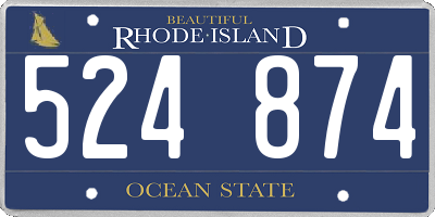 RI license plate 524874