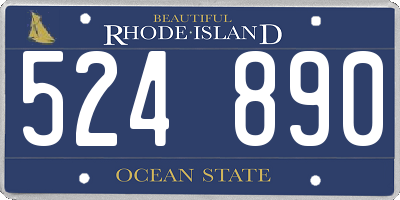 RI license plate 524890