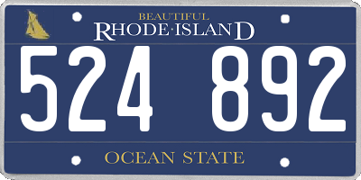 RI license plate 524892