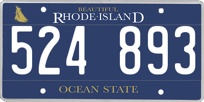 RI license plate 524893