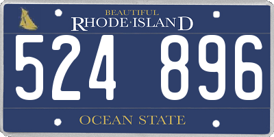 RI license plate 524896
