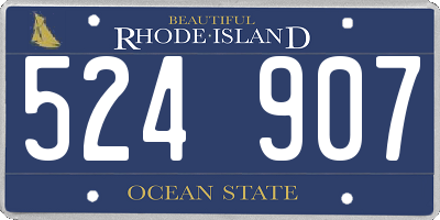 RI license plate 524907