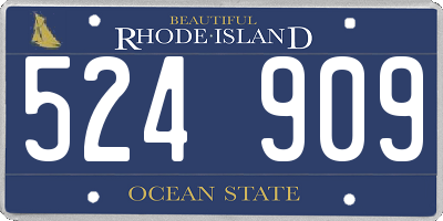 RI license plate 524909