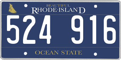 RI license plate 524916