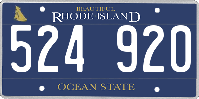 RI license plate 524920