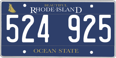 RI license plate 524925