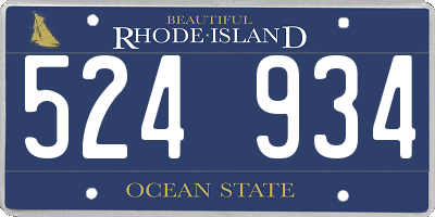 RI license plate 524934