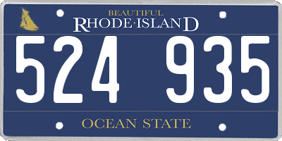 RI license plate 524935