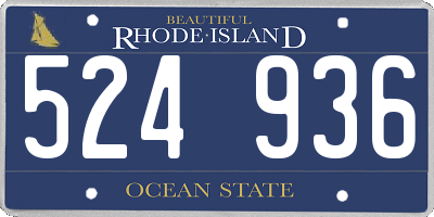 RI license plate 524936