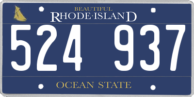 RI license plate 524937