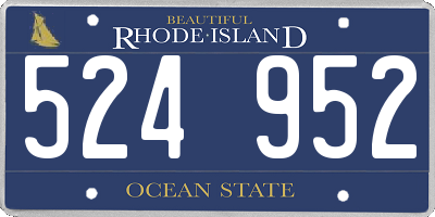 RI license plate 524952