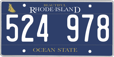 RI license plate 524978