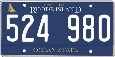 RI license plate 524980
