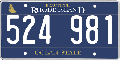 RI license plate 524981