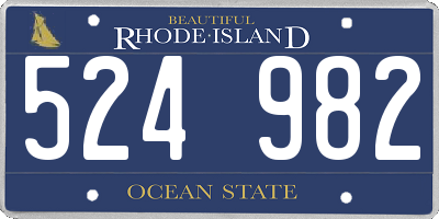 RI license plate 524982