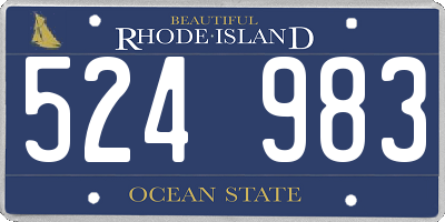 RI license plate 524983