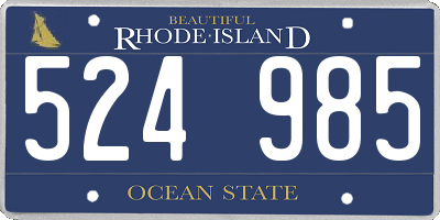 RI license plate 524985