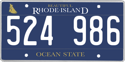 RI license plate 524986