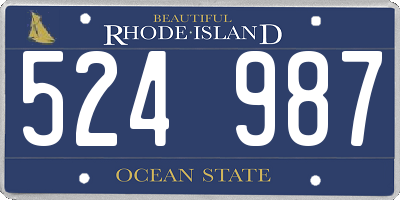 RI license plate 524987