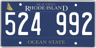 RI license plate 524992