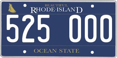 RI license plate 525000