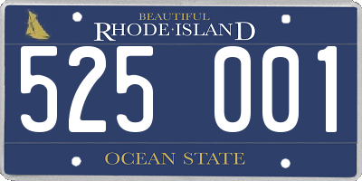 RI license plate 525001